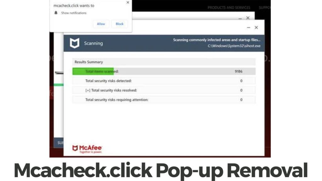 Mcacheck.click Guida alla rimozione degli annunci pop-up [fissare]