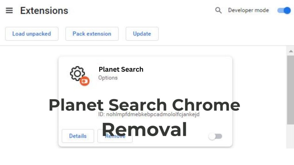 Planet Search Vírus de anúncios de extensão do Chrome - Remoção
