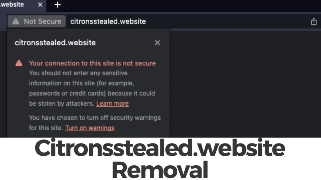 Citronsstealed.website ウイルス広告の削除ガイド