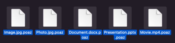 poaz ファイル拡張子を復号化して削除する