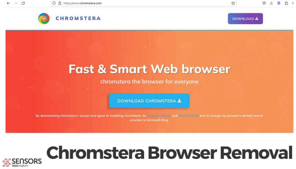 Remoção do navegador Chromstera
