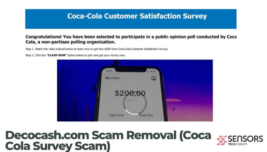 Decocash.com zwendel verwijderen (Coca-Cola-enquêtezwendel)
