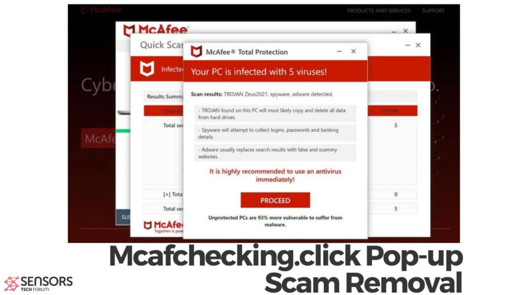 Mcafchecking.click ポップアップ詐欺の除去