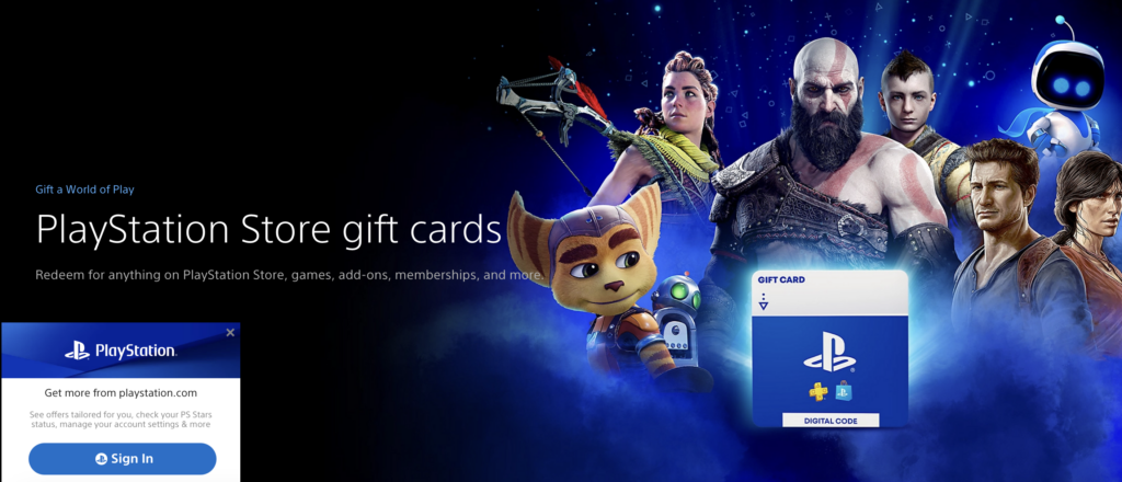 carte regalo PSN autentiche sullo store ufficiale