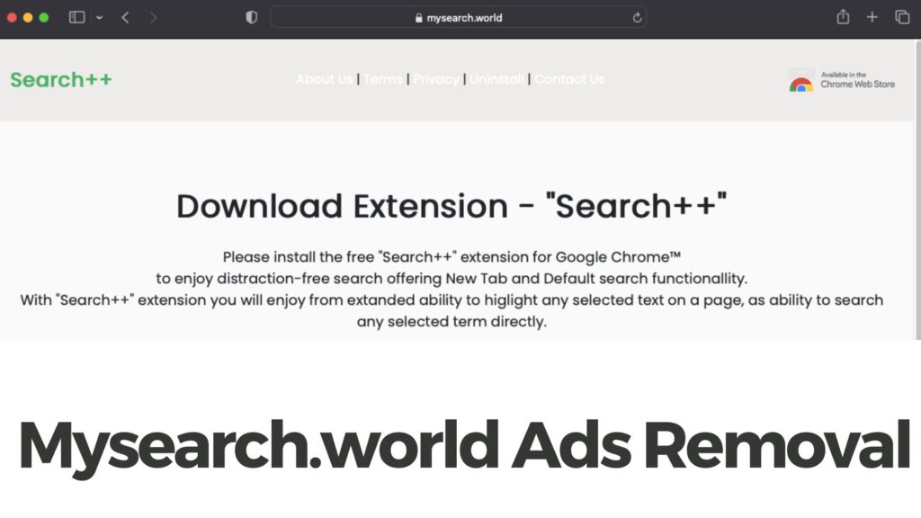 Mysearch.world Ads Removal Guide