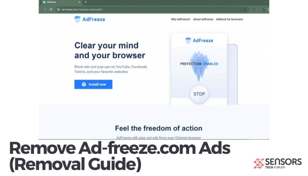 Verwijder Ad-freeze.com-advertenties (Gids van de Verwijdering)