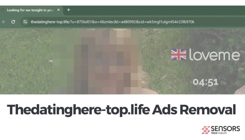 Remoção de anúncios Thedatinghere-top.life