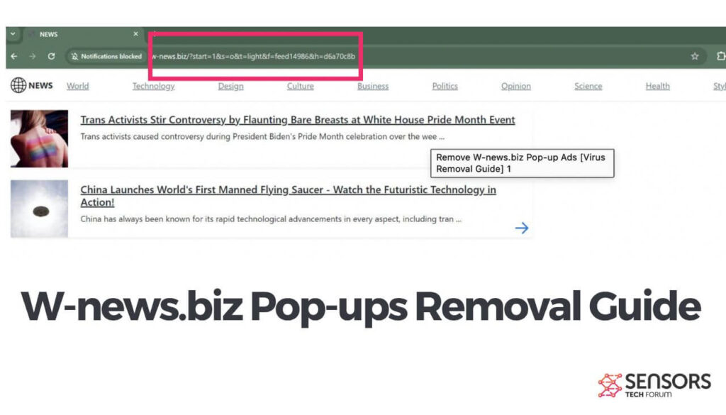 Guia de remoção de pop-ups W-news.biz