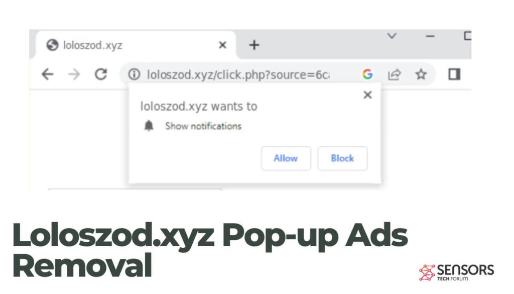 Loloszod.xyz ポップアップ広告の削除