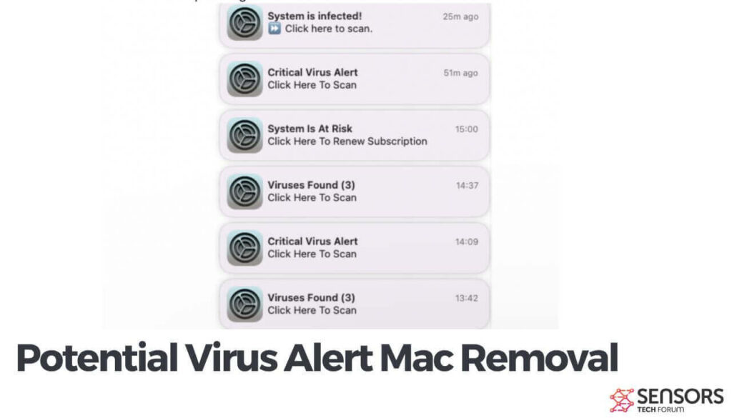 Potencial remoção de alerta de vírus do Mac