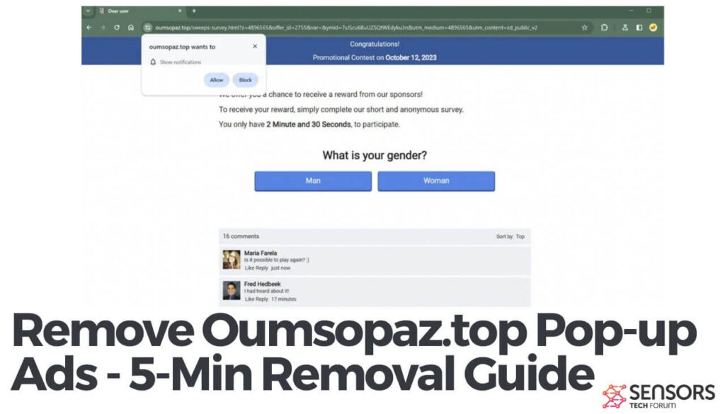 Remover anúncios pop-up Oumsopaz.top - 5-Guia de remoção mínima