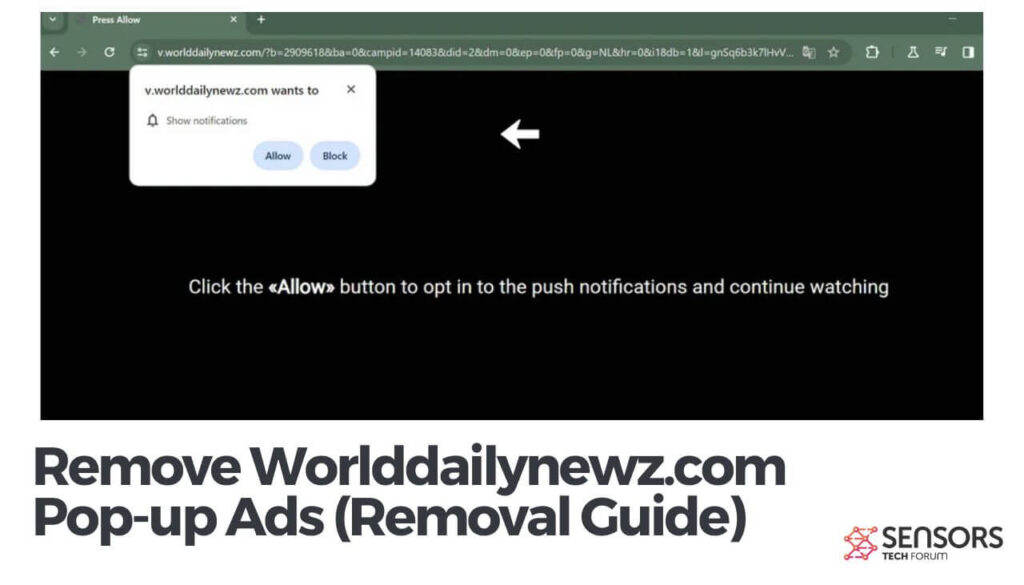 Entfernen Sie die Popup-Anzeigen von Worlddailynewz.com (Removal Guide)