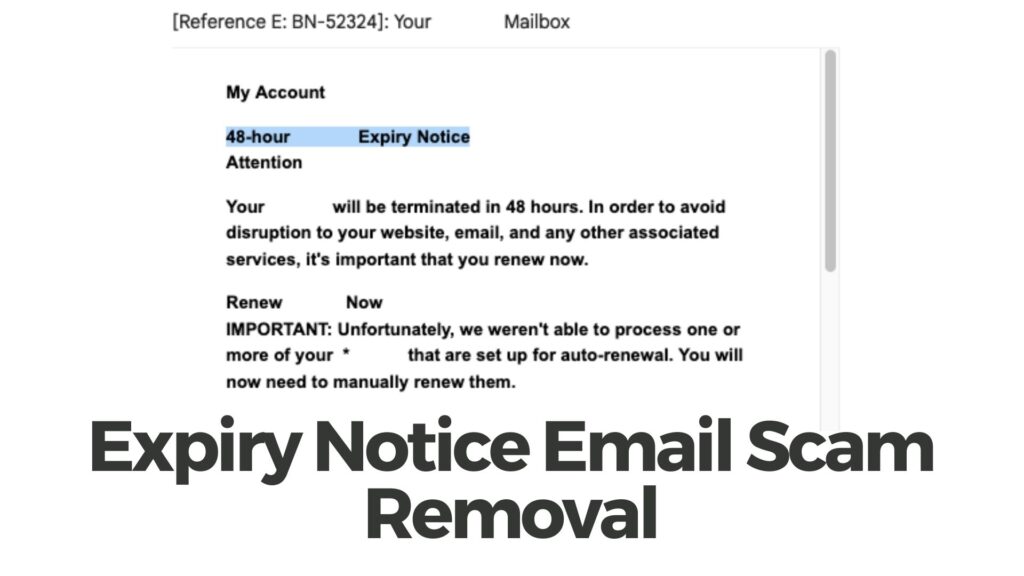 Udløbsmeddelelse Fjernelse af e-mailsvindel [5 Min]