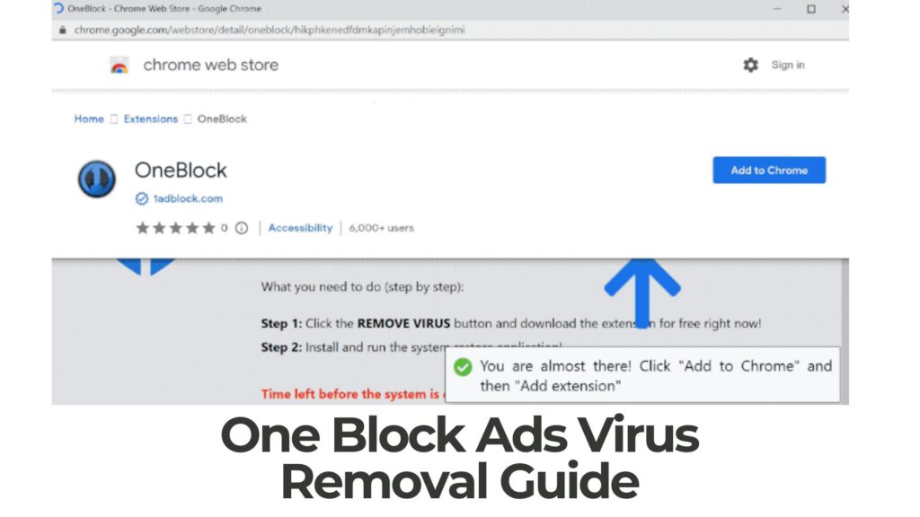Guia de remoção de vírus de anúncios OneBlock