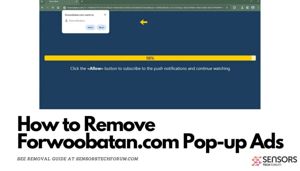 Como remover anúncios pop-up Forwoobatan.com