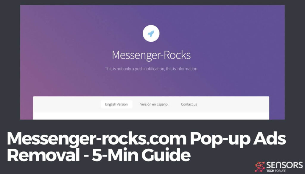 Suppression des publicités pop-up Messenger-rocks.com - 5-Guide minimum