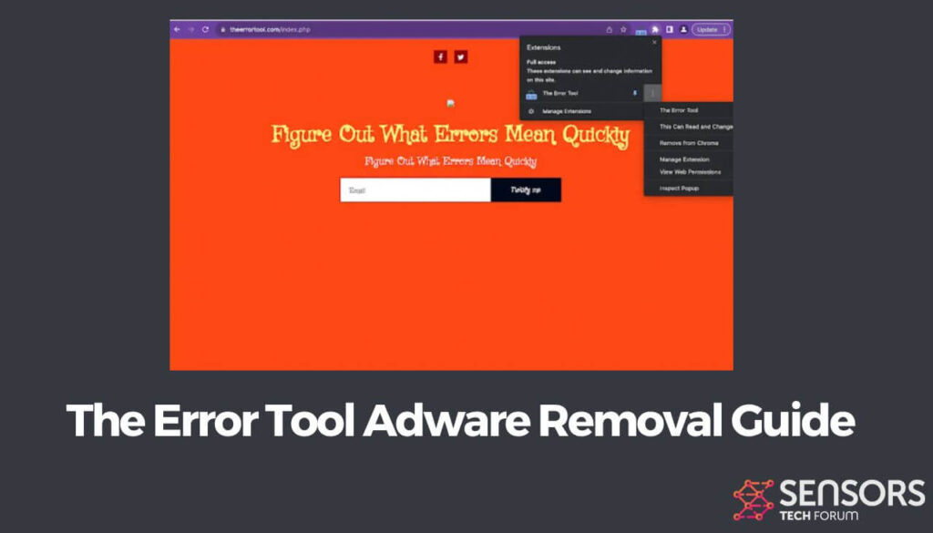 De Error Tool Adware verwijderingsgids