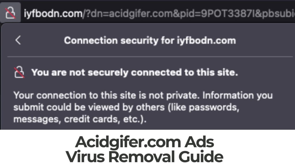 Virus des publicités pop-up Acidgifer.com - Enlèvement