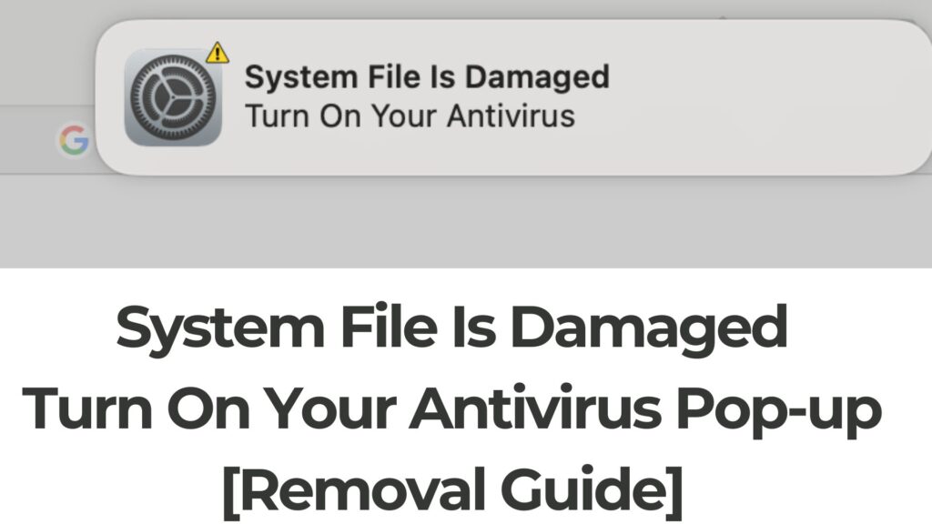 Arquivo de sistema está danificado Remoção de vírus pop-up Mac