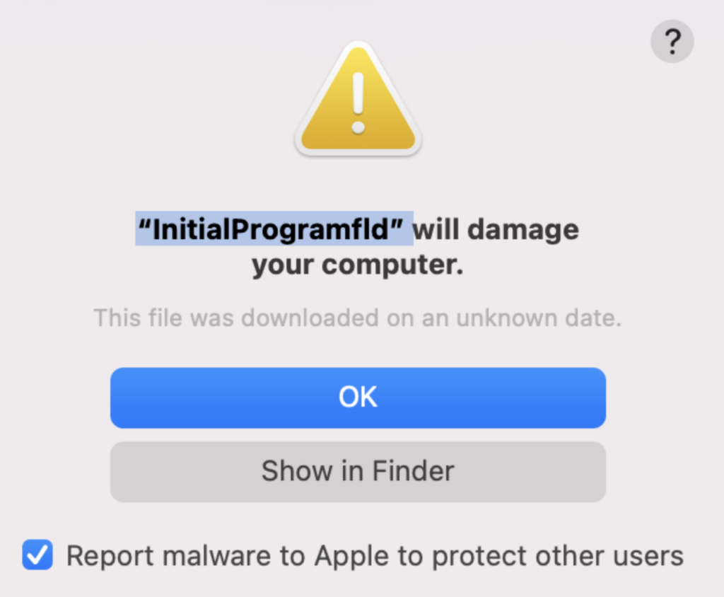 InitialProgramfld Will Damage Your Computer