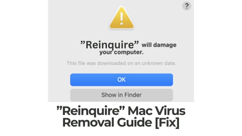 "Reinquire" vil beskadige din computer Mac-virus