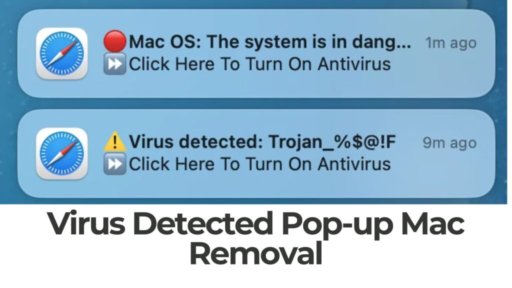 ウイルスが検出されたポップアップ Mac - 取り外しガイド