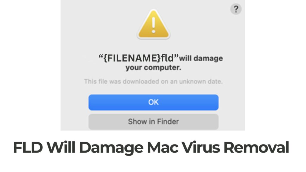 FLD がコンピュータに損傷を与える Mac ポップアップ