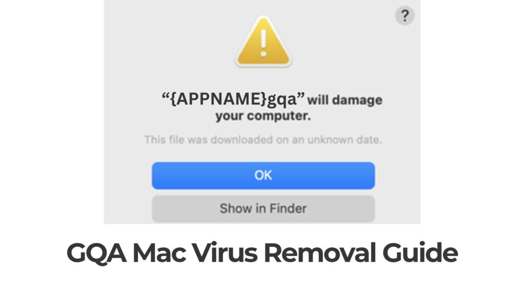 GQA endommagera votre ordinateur Suppression du virus pop-up Mac