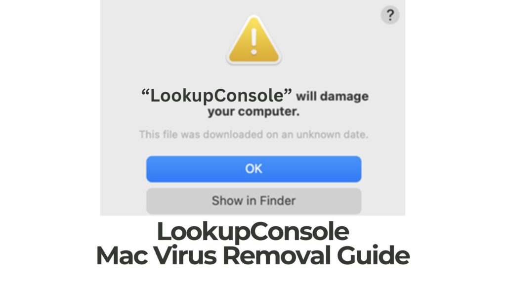 Retire LookupConsole cambiarlo desde la Mac