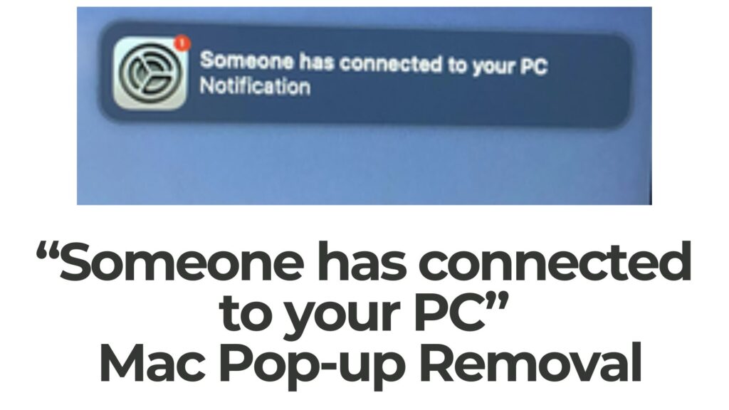 Alguém se conectou ao seu PC Mac Virus - Remoção