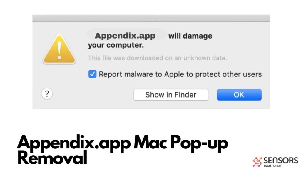 Apéndice.app Eliminación de ventanas emergentes de Mac-min