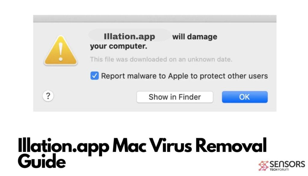 Illation.app はコンピュータにダメージを与えます ポップアップの削除-分