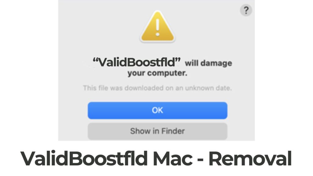 ValidBoostfld danificará seu computador Mac - Remoção