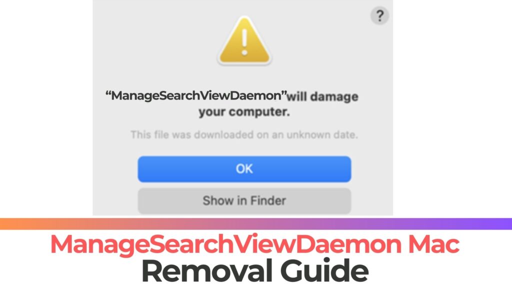 ManageSearchViewDaemon Mac ポップアップの削除 [修理]