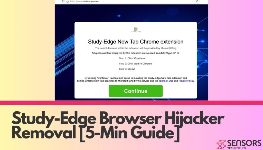 Remoção do sequestrador de navegador Study-Edge [5-Guia mínimo]