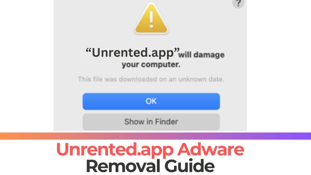 Unrented.app zal uw computer Mac beschadigen - Verwijdering