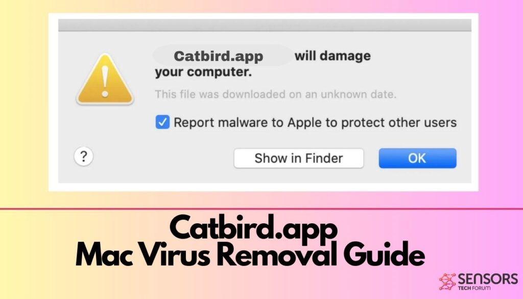catbird-app-zal-uw-cpmputer-pop-up-verwijdering beschadigen