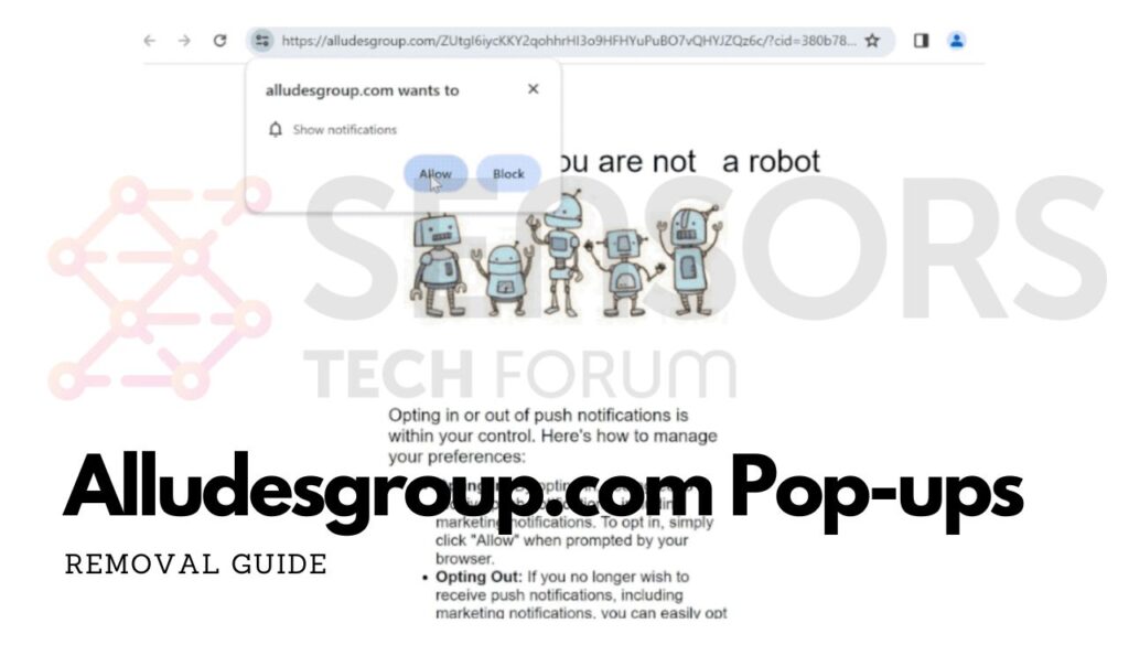 l'image contient une capture d'écran d'Alludesgroup.com et le logo de sensortechforum.com