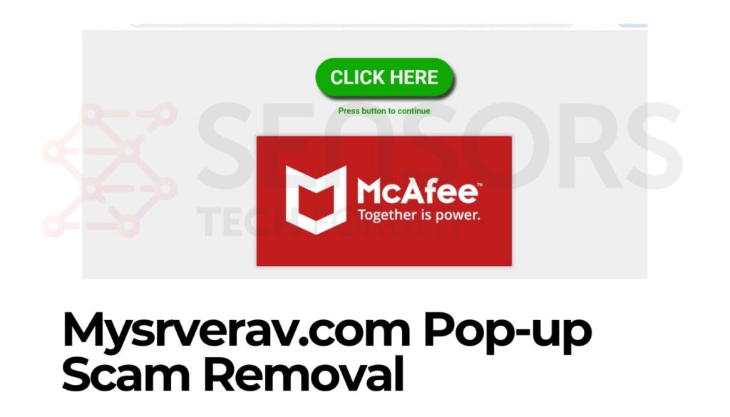 Suppression des arnaques pop-up Mysrverav.com