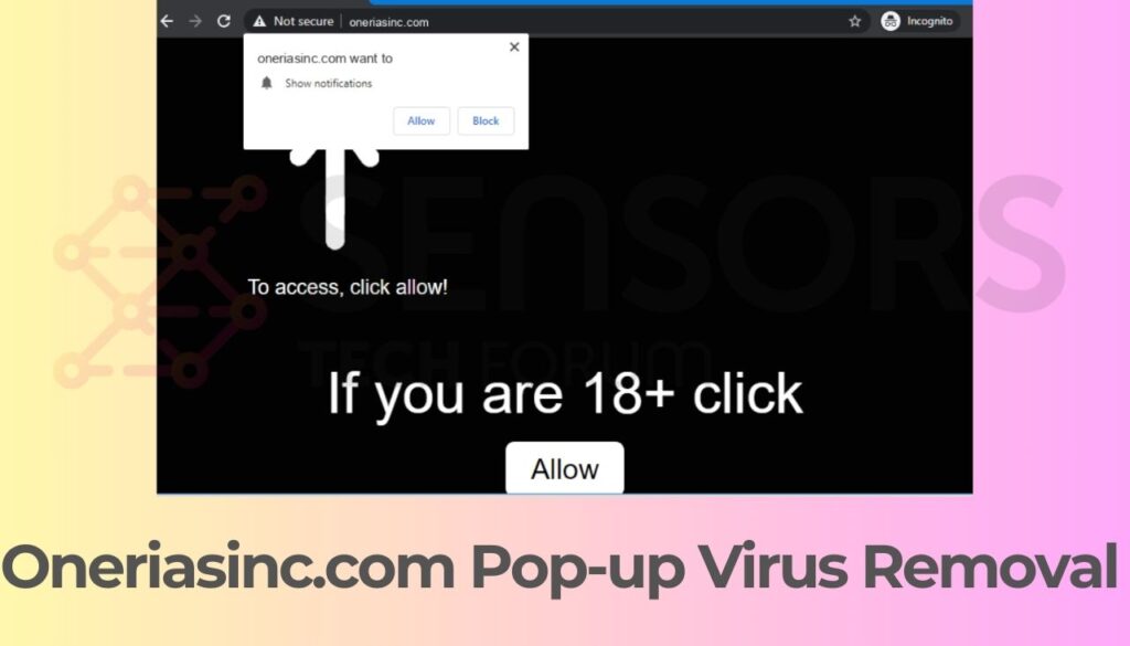 Guida alla rimozione dei virus pop-up Oneriasinc.com