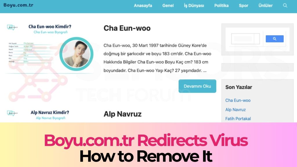 Boyu.com.tr Browser Redirect Removal Guide