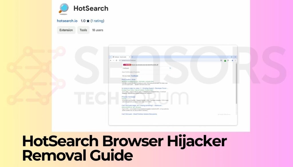 Guia de remoção do sequestrador de navegador HotSearch