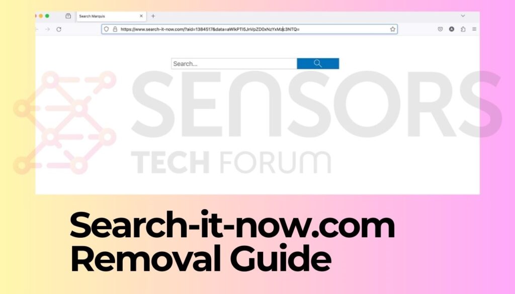 l'image contient une capture d'écran du guide de suppression de Search-it-now.com