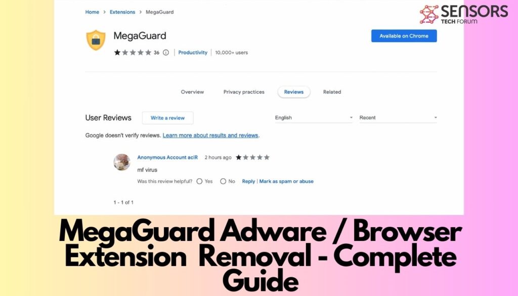 Guida completa alla rimozione di MegaGuard Adware