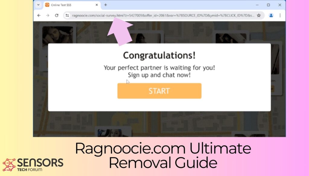 image contains screenshot of Ragnoocie.com + text Ultimate Removal Guide