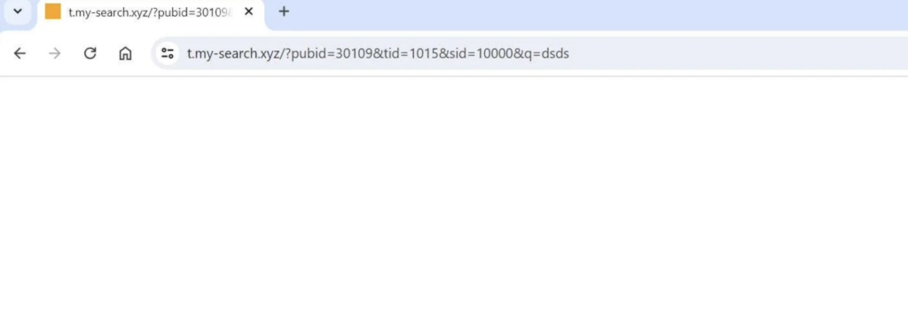 T.my-search.xyz リダイレクト ウイルスのスクリーンショット