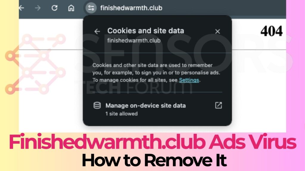 Finishedwarmth.club 広告ウイルス - それを削除する方法