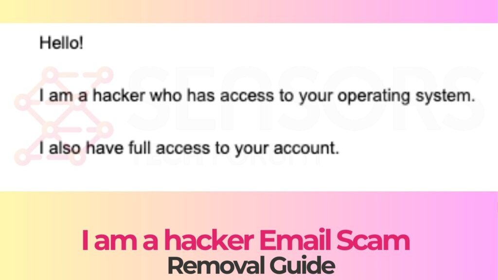 Eu sou um guia de remoção de golpe de e-mail de hacker