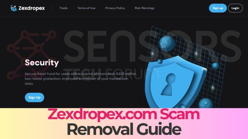 Virus de anuncios Zexdropex.com - Cómo eliminarla