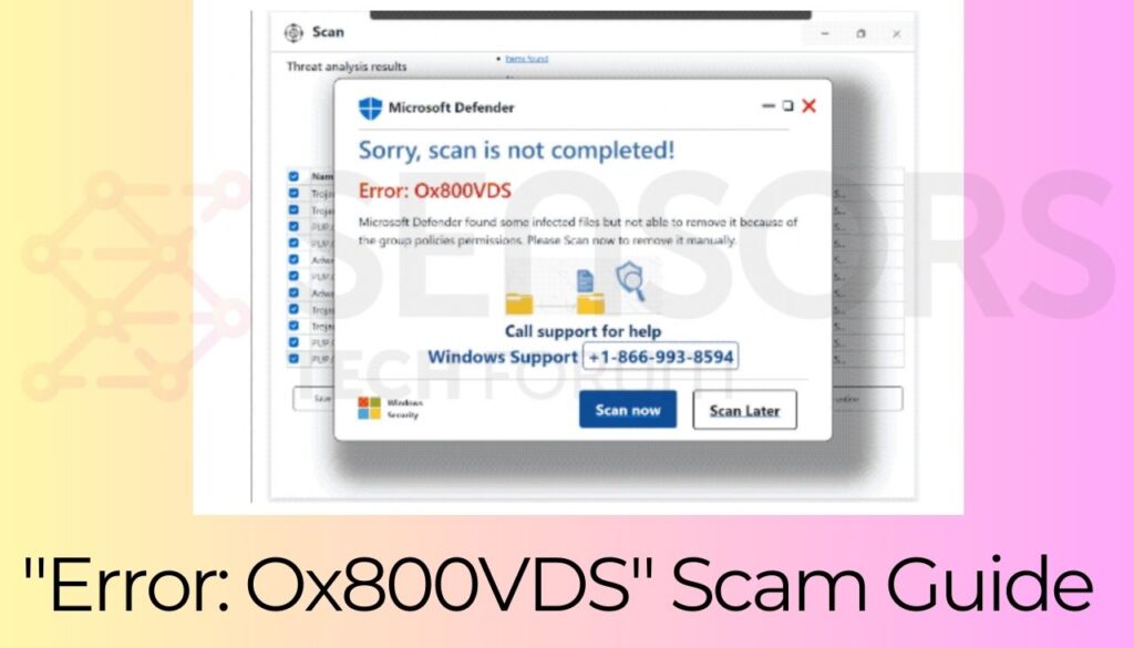 Error Ox800VDS Scam Guide